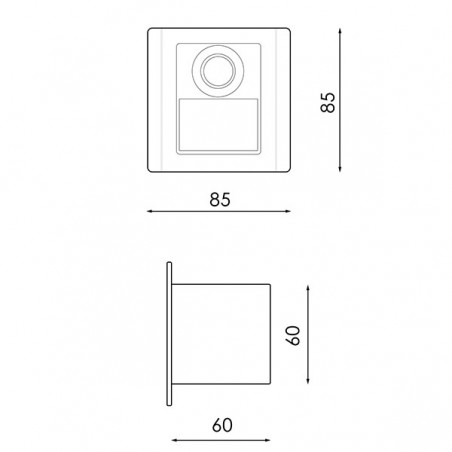 Baliza LED Empotrable con Sensor PIR Nomis Square 1.2W