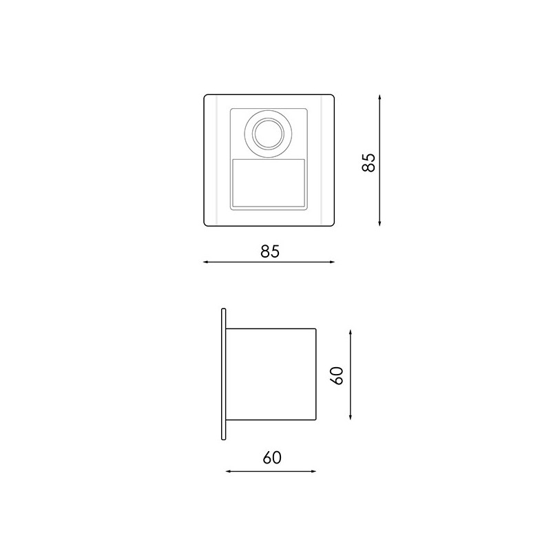 Baliza LED Empotrable con Sensor PIR Nomis Square 1.2W