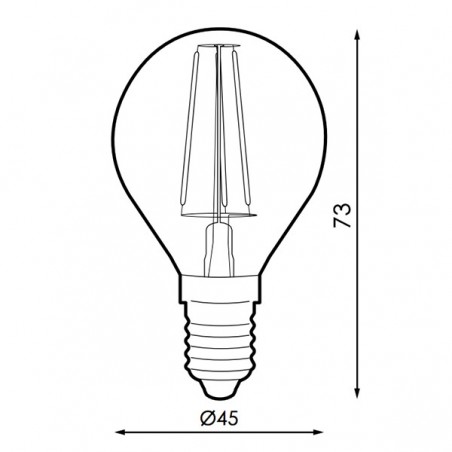 Bombilla LED Filamento E14 G45 4W Ámbar