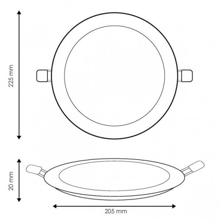 Panel LED Circular Niquel 20W