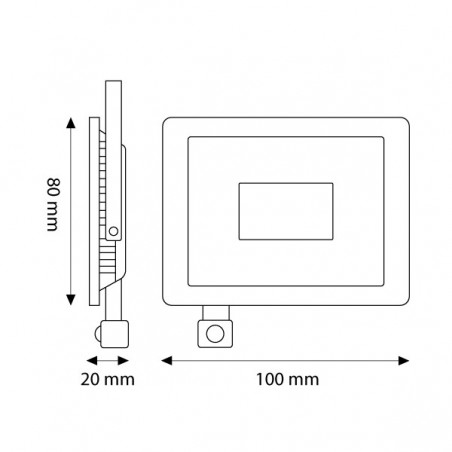 Foco proyector LED SMD Lexsir 10W Regulable con sensor PIR