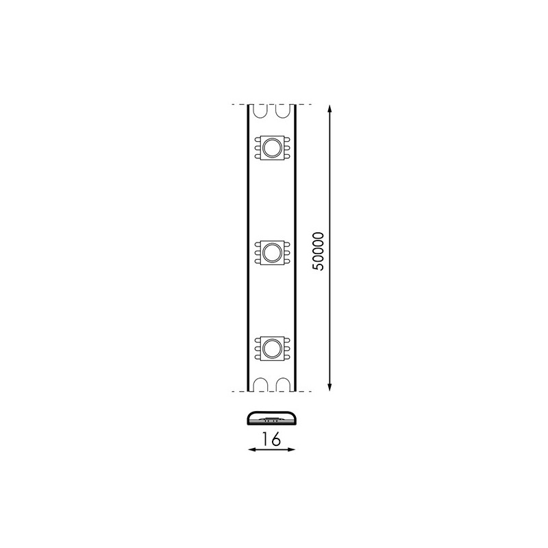 Tira de LED 220VAC SMD5050 60LED/m Rozok 14W/m RGB - 1 Metro