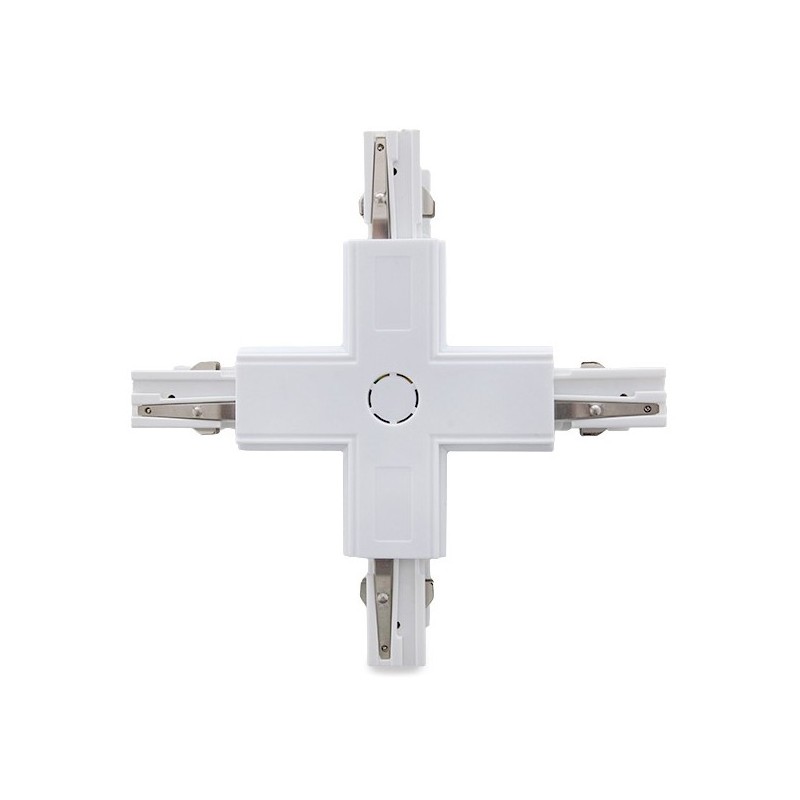 Conector tipo X para carril trifásico