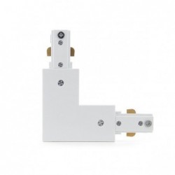 Conector en L Para Carril Bifa?sico  Blanco