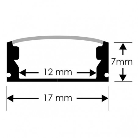 Perfil de aluminio U 2 metros 12V/24V