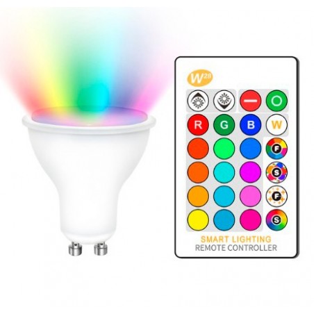 Bombilla LED Colours GU10 5W RGBW con Mando