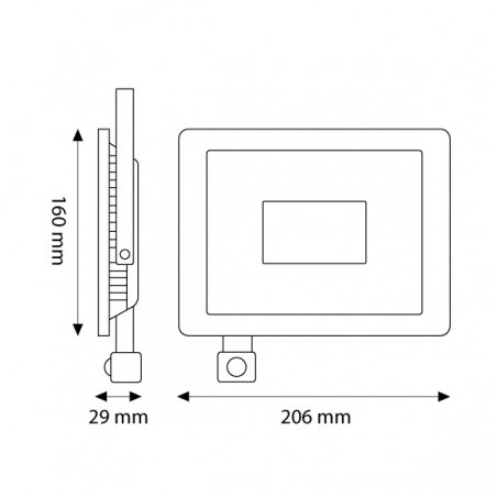 Foco proyector LED SMD Lexsir 50W Regulable con sensor PIR