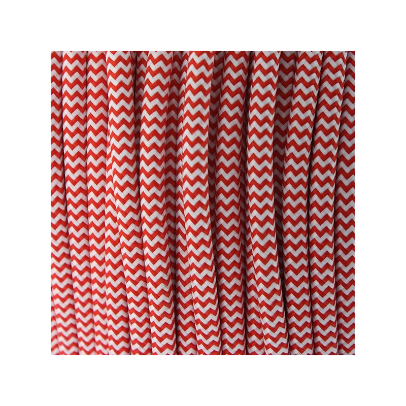 Cable Textil Rojo/Blanco - 25 Metros