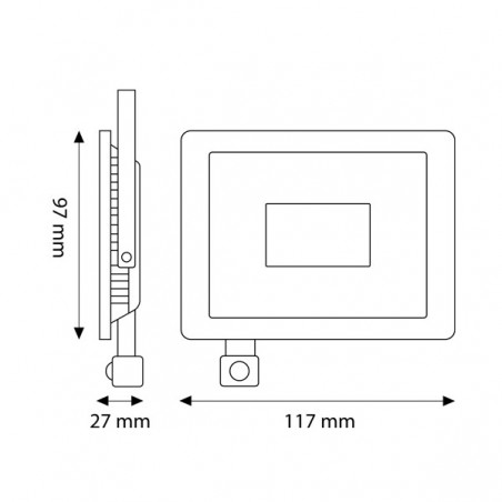 Foco proyector LED SMD Lexsir 20W Regulable con sensor PIR