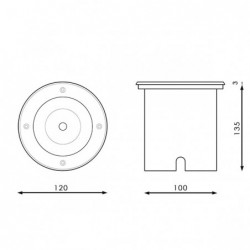 Foco empotrable GubBet para suelo IP67 Circular con casquillo GU10