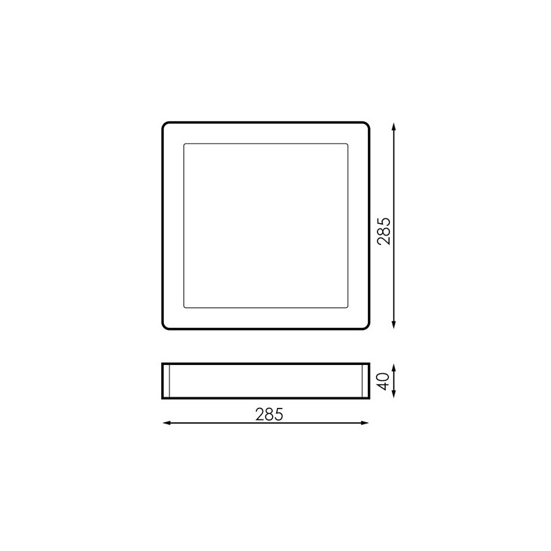 Panel de Superficie Serie Slim Cuadrado 25W