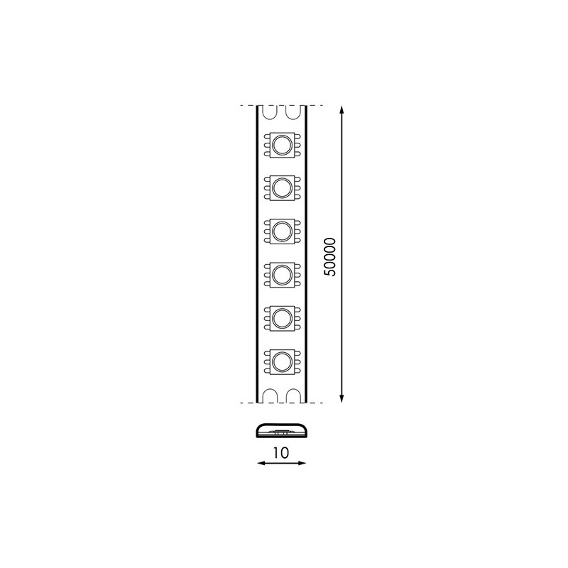 Tira LED 24V DC SMD5050 Videny IP20 RGB 60 Led/m - 5 Metros