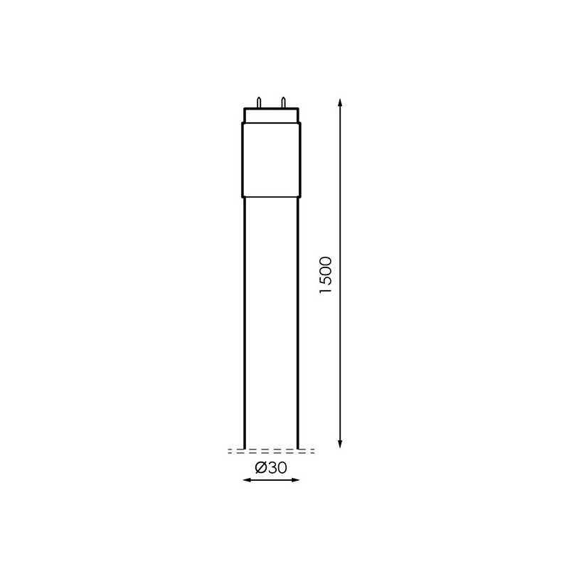 Tubo LED T8 1500 mm Stak 24W Cristal Conexión Un Lateral