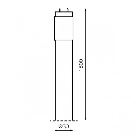 Tubo LED T8 1500 mm Stak 24W Cristal Conexión Un Lateral