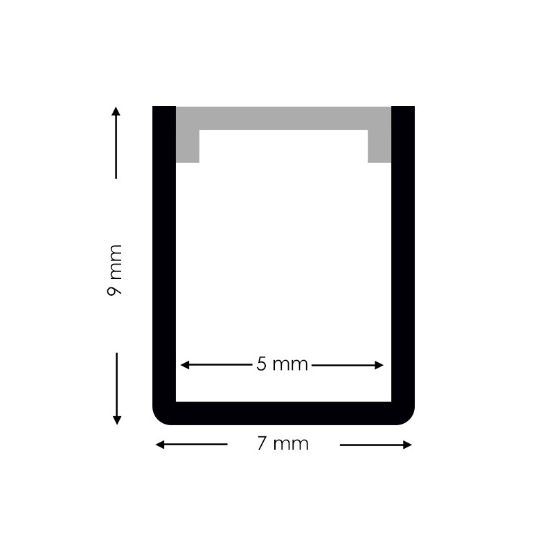 Perfil de aluminio Slim II 2 metros