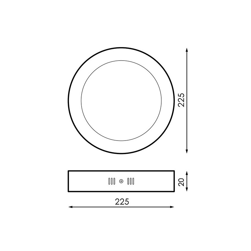 Panel de Superficie Serie Slim Niquel Circular 20W