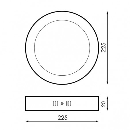 Panel de Superficie Serie Slim Niquel Circular 20W