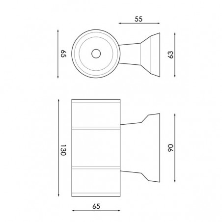 Aplique de pared LED Tube White 2X3W IP54