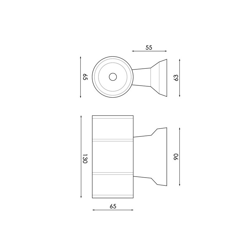 Aplique de pared LED Tube White 2X3W IP54