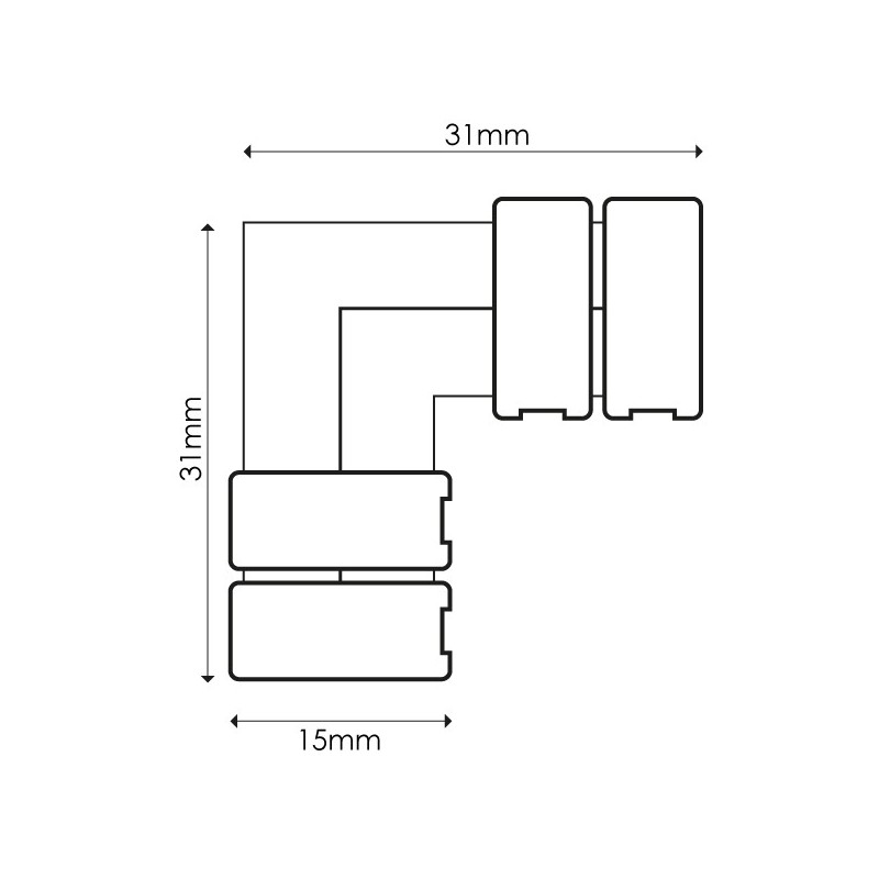 Conector para Tira 10MM 12V/24V RGB Tipo L