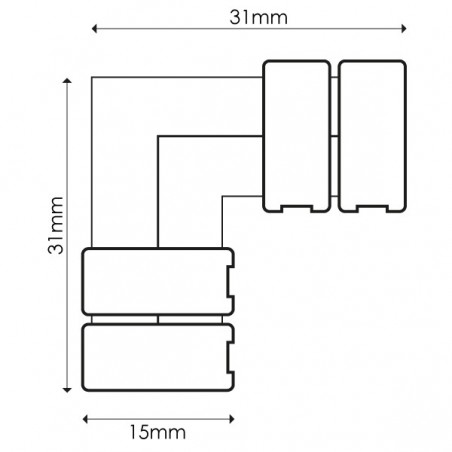 Conector para Tira 10MM 12V/24V RGB Tipo L