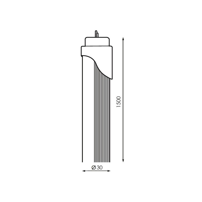 Tubo de LED T8 1200 mm Ekran. Con detector de Movimiento il.Seguridad 20W Conexión Un Lateral