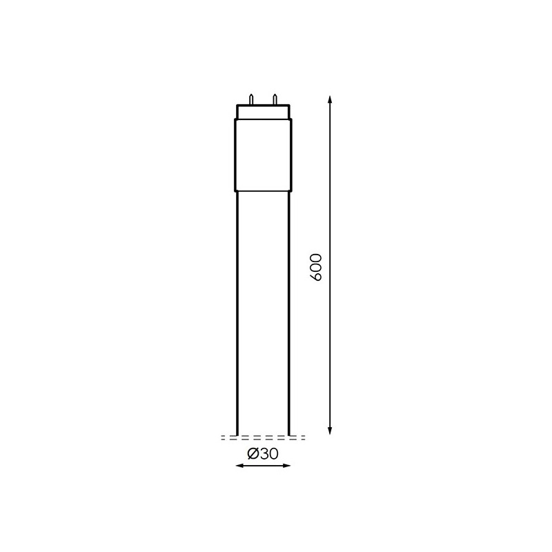 Tubo LED T8 600 mm Stak 9W Cristal Conexión Un Lateral