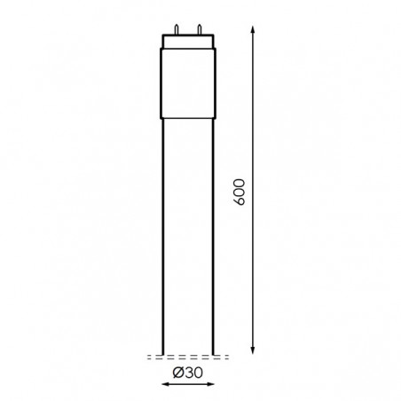 Tubo LED T8 600 mm Stak 9W Cristal Conexión Un Lateral