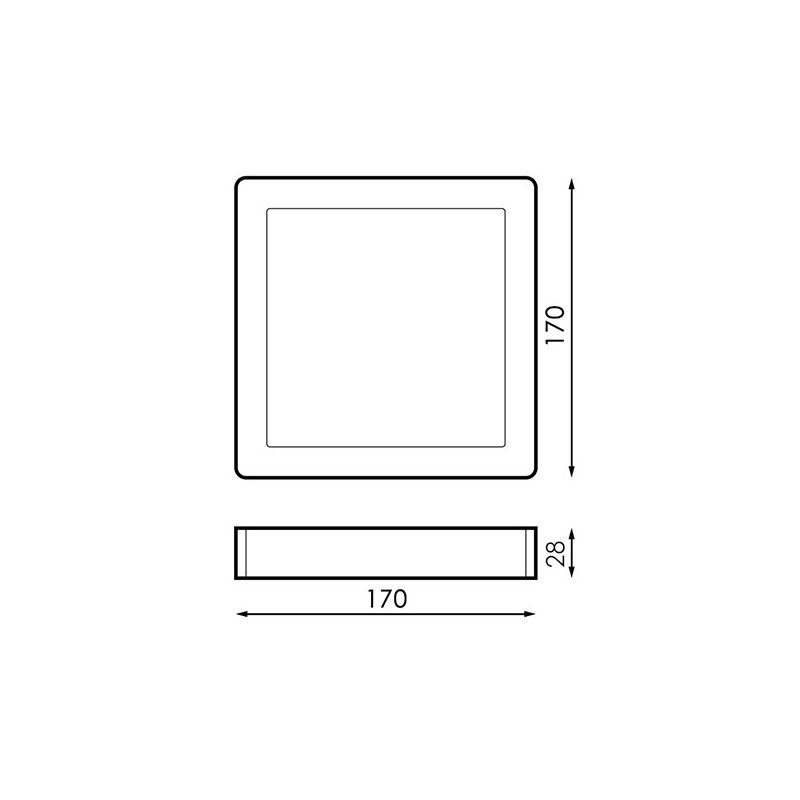 Panel de Superficie Serie Slim Cuadrado 12W