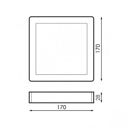 Panel de Superficie Serie Slim Cuadrado 12W