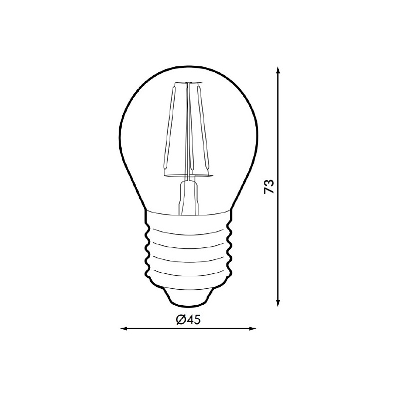 Bombilla LED Filamento E27 G45 4W Ámbar