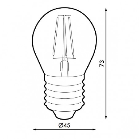 Bombilla LED Filamento E27 G45 4W Ámbar