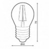 Bombilla LED Filamento E27 G45 4W Ámbar