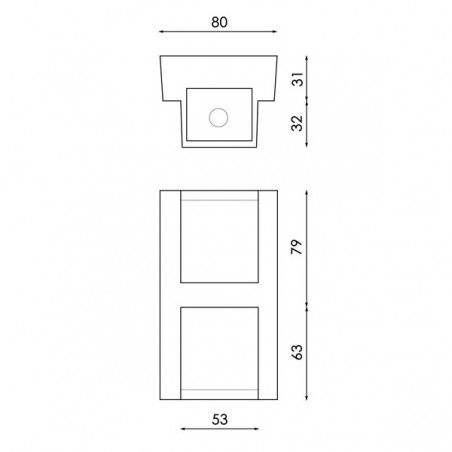 Aplique de pared LED ligne 2X3W IP54