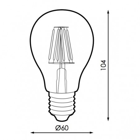 Bombilla LED Filamento E27 A60 4W Ámbar