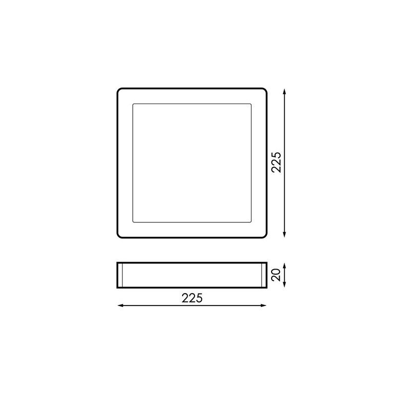 Panel de Superficie Serie Slim Cuadrado 20W