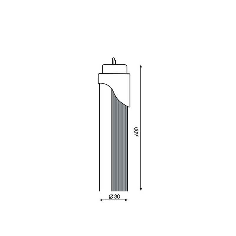 Tubo de LED T8 600 mm Ekran 10W Conexión Un Lateral