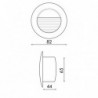 Baliza LED Circle Empotrable 3W IP54