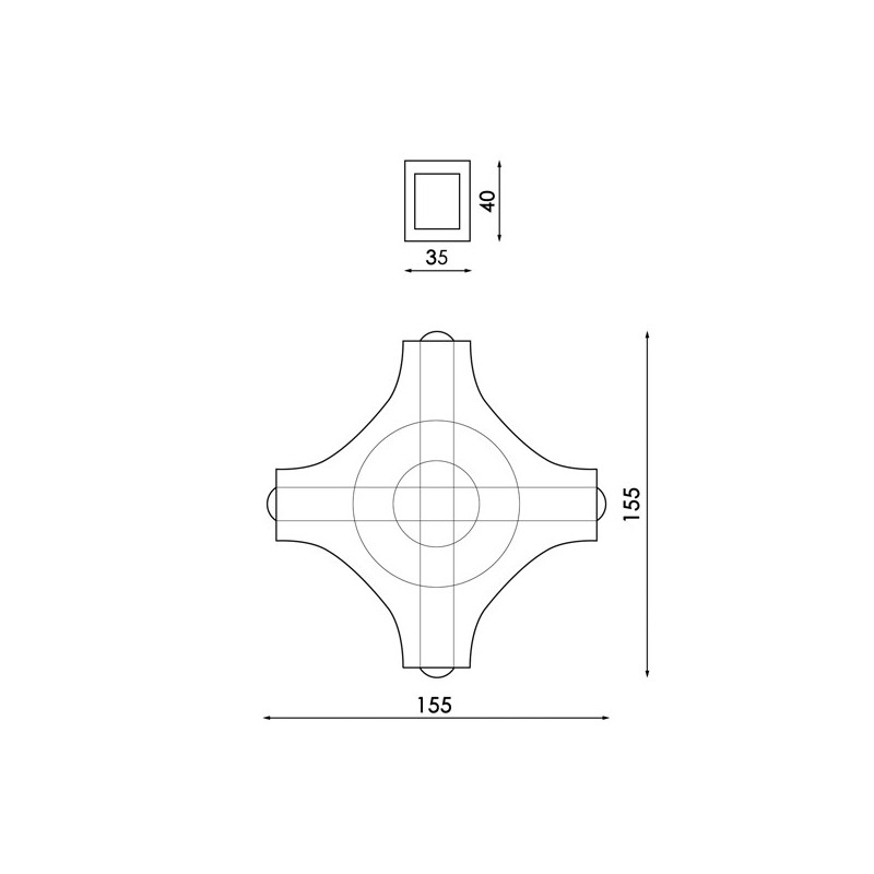 Aplique de pared LED Star 4X3W IP54