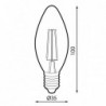 Bombilla LED Filamento E14 C35 4W Ámbar