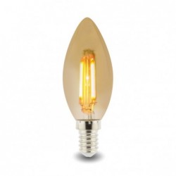 Bombilla LED Filamento E14 C35 4W Ámbar