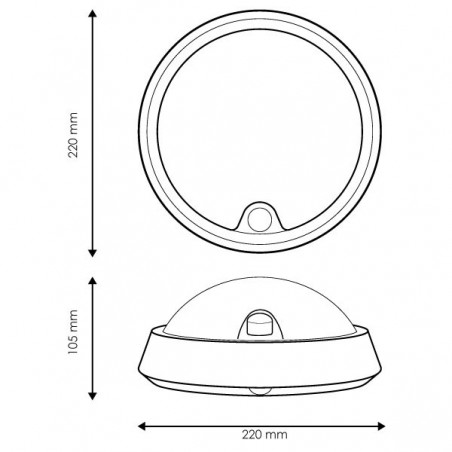 Plafón LED con Sensor Movimiento Sphere 12W PIR 360º IP54