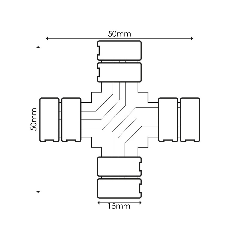 Conector para Tira 10MM 12V/24V Monocolor Tipo X