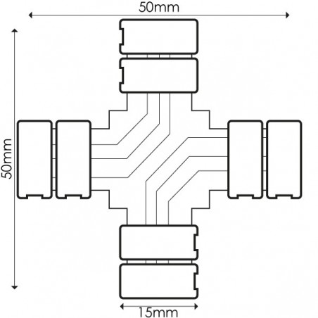 Conector para Tira 10MM 12V/24V Monocolor Tipo X