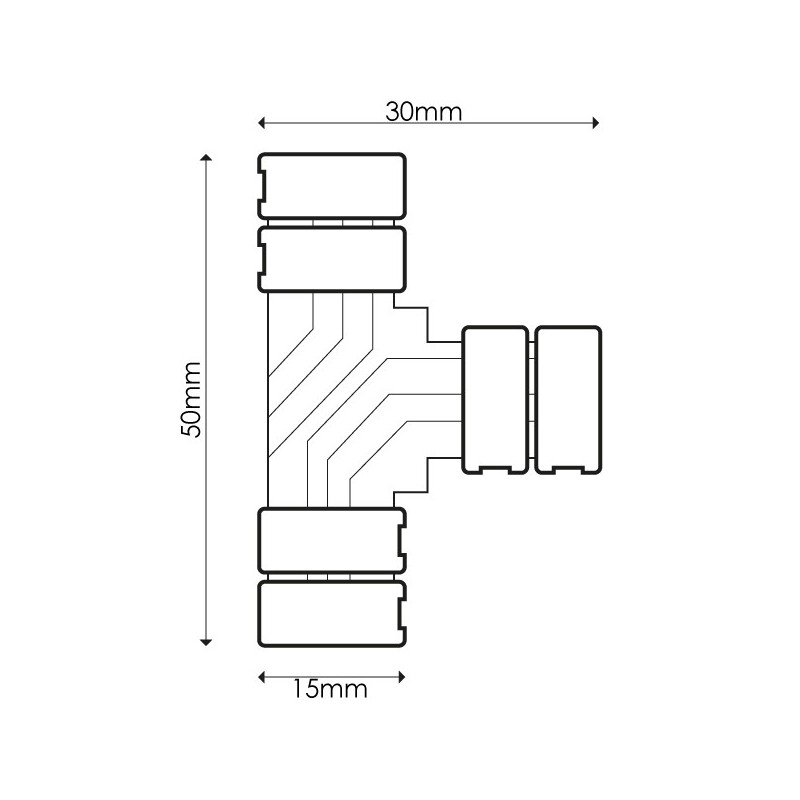 Conector para Tira 10MM 12V/24V RGB Tipo T