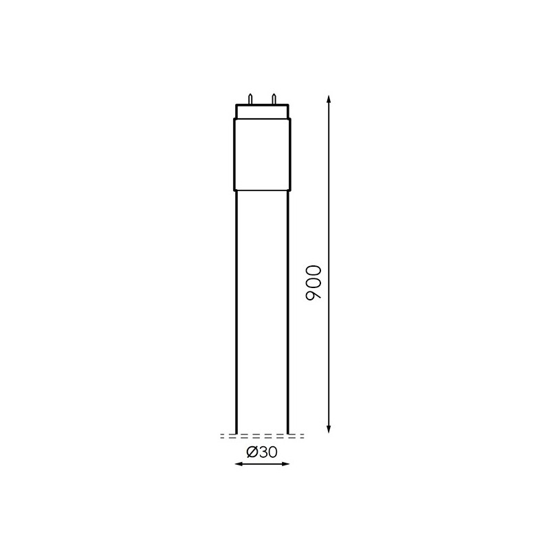 Tubo LED T8 900 mm Stak 12W Cristal Conexión Un Lateral