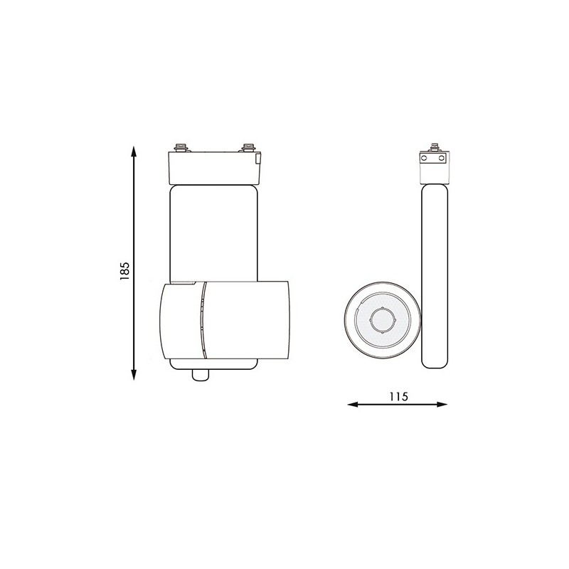 Foco LED para carril CobFix Blanco 35W Monofásico CCT + Óptica regulable