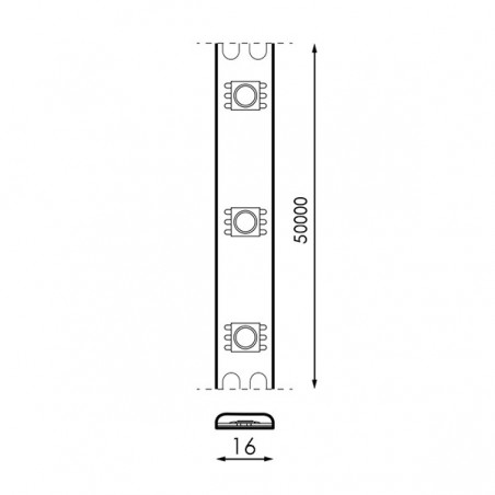 Tira de LED 220VAC SMD5050 Rozok 14W/m - 1 metro